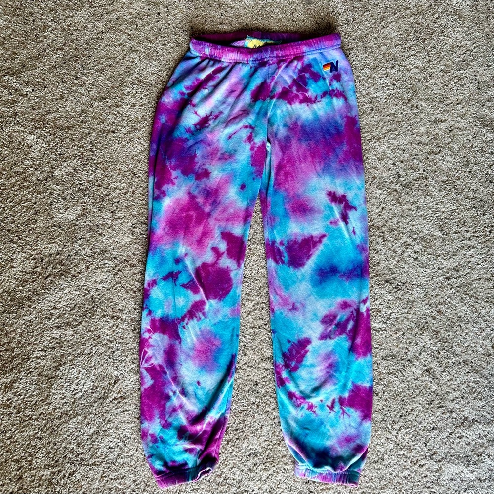 Aviator Nation Tie-Dye Turquoise Sweatpants